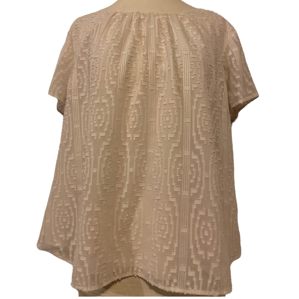 TALBOTS lined embroidered blouse Size 16WP off-white great for layering